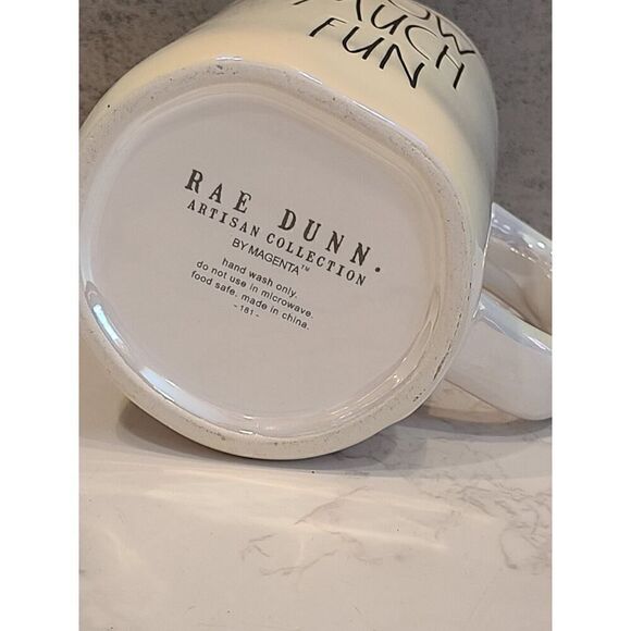 Rae Dunn Magenta Collection Iridescent White Coffee Mug "Snow Much Fun" NWOT - Picture 6 of 7